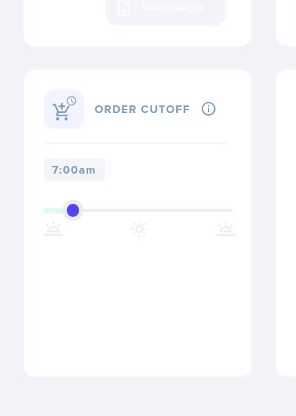 Tire order sutoff settings TreadCommand