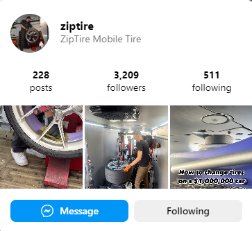 ziptire instagram followers